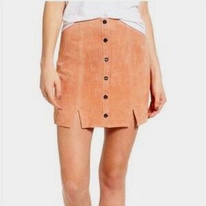 NWOT OBEY Real Suede Mini Skirt Color Blush Size 27 Waist